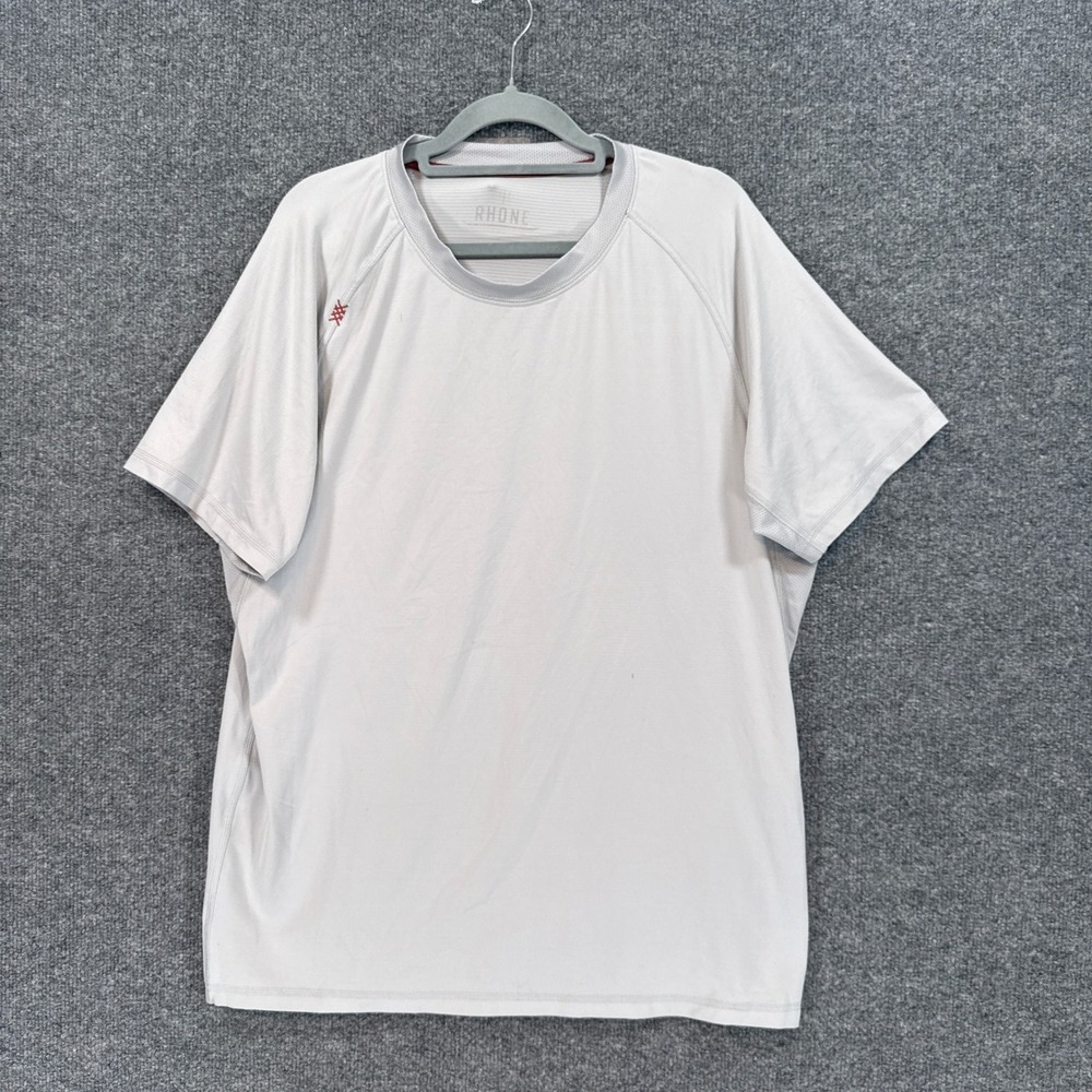Rhone Reign Short Sleeve Shirt Mens Large Grey Performance Training Gym Tee